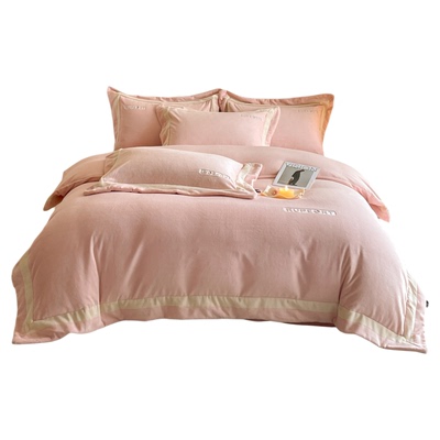 全消光牛奶绒加厚四件套轻奢