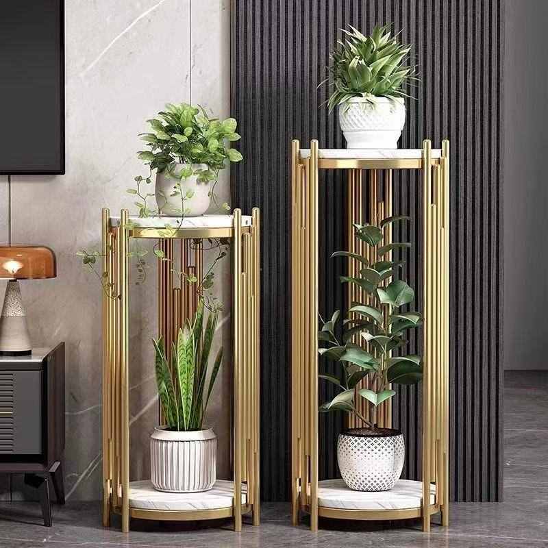 花架轻奢高级感阳台落地式花架子电视柜花盆旁置物架客厅托架移动