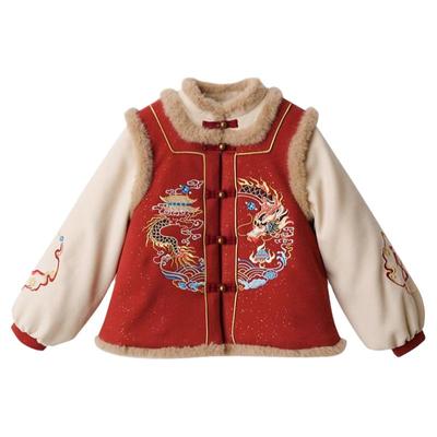 女童汉服男童拜年服过年服冬装