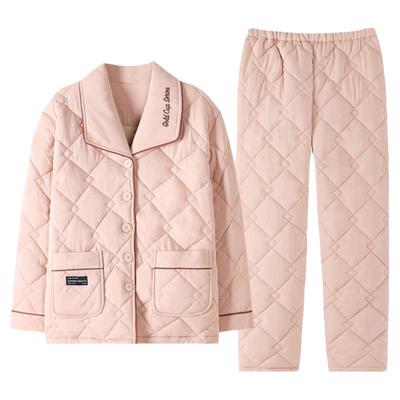 冬季加厚纯棉三层睡衣猫人女