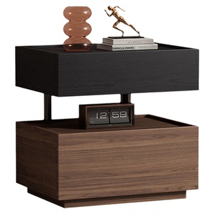 意式极简床头柜带灯一体悬浮式床边柜小型轻奢高级感主卧室储物柜