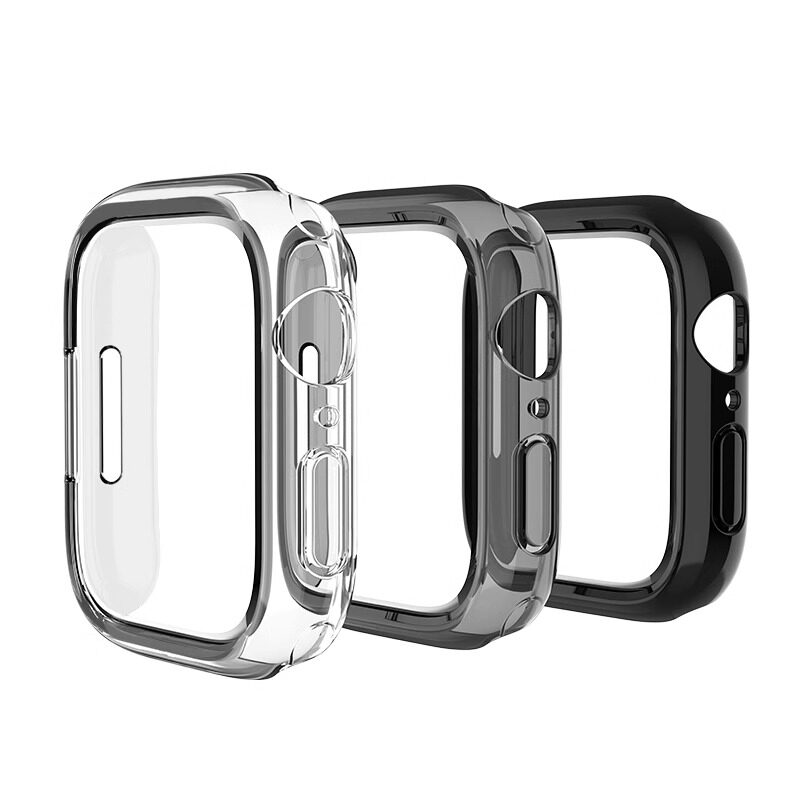 适用iWatchS10/s11保护壳S12苹果手表S8AppleWatch表壳S9保护套边框镂空5半包软壳S7手表壳防摔SE3表套6超薄