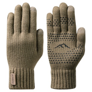 MISSION UV保暖手套男士冬季针织手套防寒户外可触屏加厚毛线手套