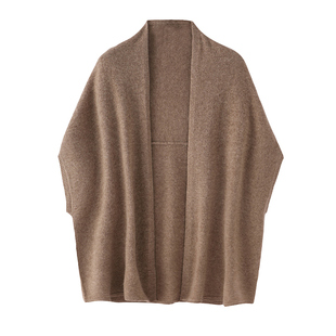 新款蝙蝠袖羊绒披肩女宽松针织羊毛外套洋气开衫斗篷潮