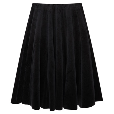 平绒拼接A型半裙