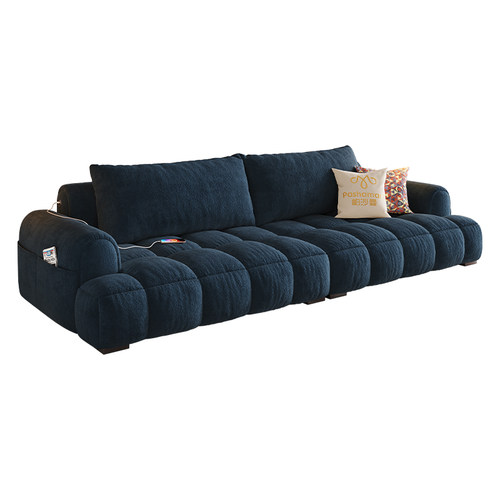 帕沙曼 棉花糖布艺沙发小户型客厅泡芙法式覆古风云朵雪尼尔沙发