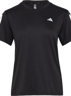 adidas阿迪达斯女子三条纹速干健身服运动休闲圆领短袖T恤KU8745