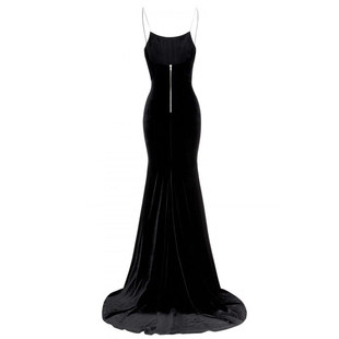 年会晚礼服女2025新款鱼尾显瘦高端大气连衣裙丝绒宴会主持人长款