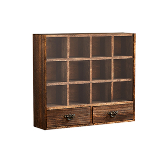 实木防尘茶杯架茶具架收纳柜茶壶带玻璃台面博古架中式桌面置物架