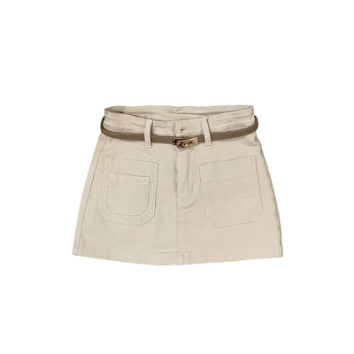 李李服饰奶杏色修身牛仔半身裙女2026年夏季新款高腰显瘦包臀短裙