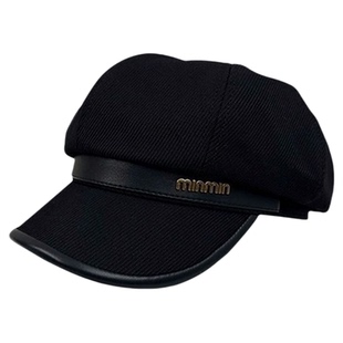 贝雷鸭舌帽子女英伦皮质韩版百搭画家帽圆顶复古贝雷帽显脸小秋冬