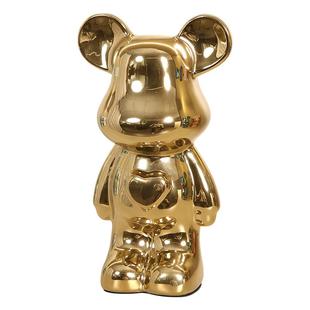 新款陶瓷小中大号暴力熊客厅摆件女孩粉色娃娃储钱罐流体熊存钱罐