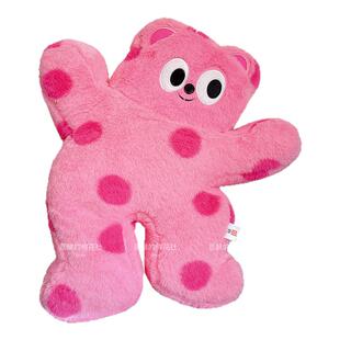 ins网红原创多巴胺波点熊毛绒玩偶客厅沙发抱枕卧室抱睡公仔女生