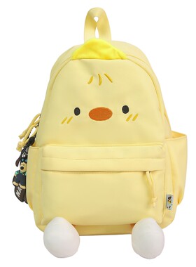 可爱小鸡超萌儿童小学生双肩包女初高中生大容量书包软妹出游背包