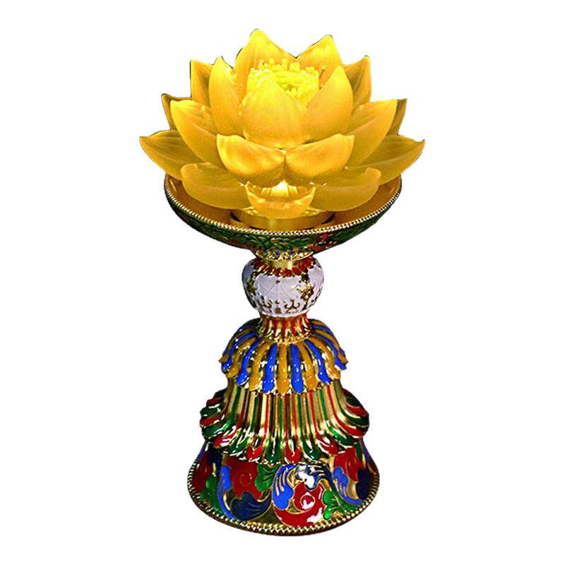 七色莲花灯珐琅彩古法琉璃七星灯