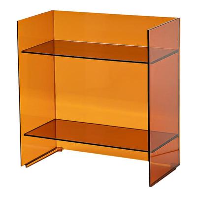 北欧设计客厅透明沙发边柜创意卧室收纳柜亚克力展示架落地置物架