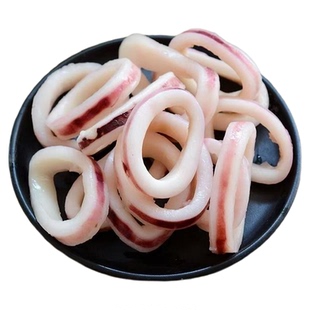 鱿鱼圈新鲜冷冻鱿鱼卷新鲜鱿鱼现切鱿鱼圈速冻油炸餐饮火锅食材