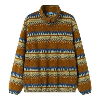 CryingCenter 循环图案摇粒绒立领抽绳套头卫衣 哭喊中心