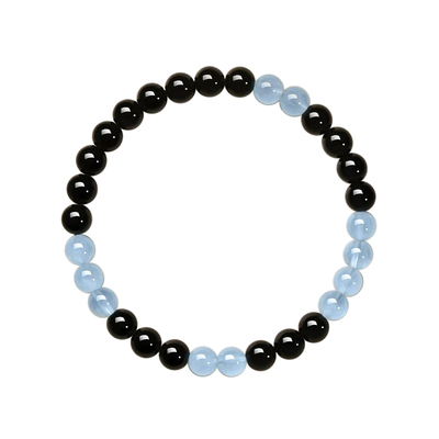 【已过香香】黑曜石海蓝宝手串