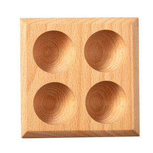 榉木鸡蛋托盘早餐搁架整木 创意 简约分格 固定鸡蛋架 厨房冰箱