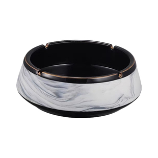 烟灰缸高端个性家用客厅高级感陶瓷创意办公室轻奢大理石小众大号