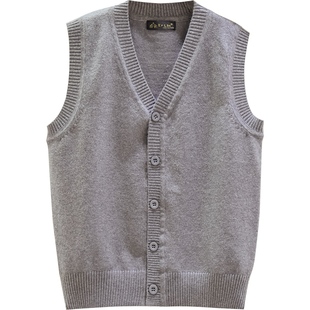 儿童针织马甲开衫男童女童宝宝毛衣背心春秋薄款男孩毛线坎肩马夹