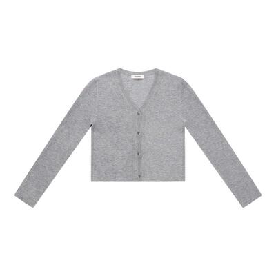 NUME灰色挑孔图案开衫外套