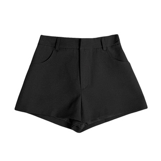 FASC自制 高腰西装白色短裤女夏季打底外穿黑色显瘦热裤小个子