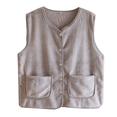 日系秋冬新款马甲保暖可外穿睡衣