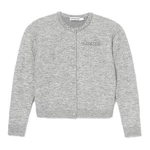 self-portrait 秋冬浅灰色休闲长款格雷千金风针织开衫外套