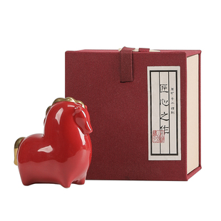 马到成功红色生肖马年摆件精品可养茶宠小摆件茶台桌面新年装饰品