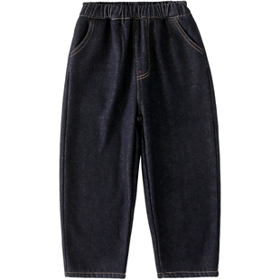 【加绒】棉花堂童装男童牛仔裤儿童秋冬加绒裤子女童冬季加厚长裤