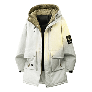 大码羽绒服男外套男款冬季保暖加厚中长款潮流胖子男装防寒服冬天