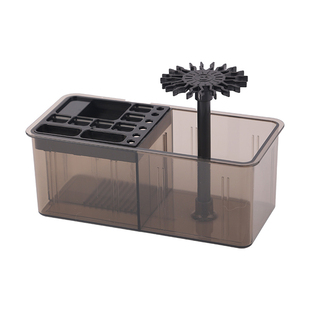 新款毛笔免洗笔架多功能十孔笔架洗笔神器调色盘盒毛笔挂架洗笔器润笔器保湿容器书法笔洗架毛笔架防干挂笔挂