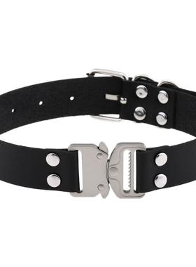 皮质朋克项圈插口设计感