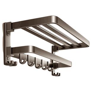 太空铝毛巾架免打孔卫生间置物架浴室架子一体浴巾架厕所卫浴收纳