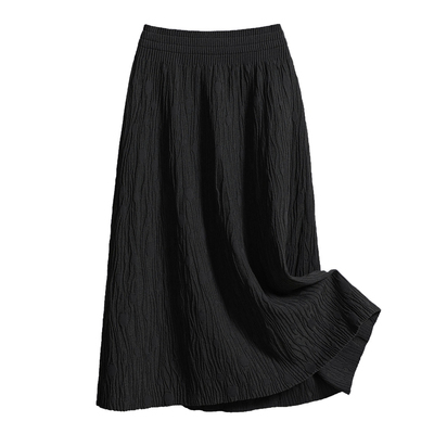 秋冬针织半身裙A字大摆毛线伞裙