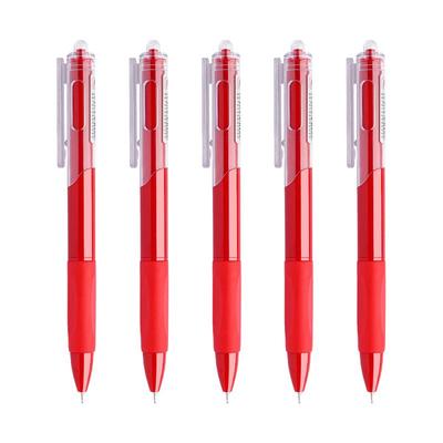 红色教师专用红色笔0.5自动式老师批改专用备注改错红色按动笔