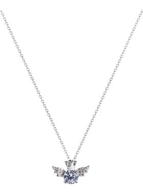 韩国新款轻奢小众钛钢项链女高级设计感锆石蝴蝶结锁骨链颈链