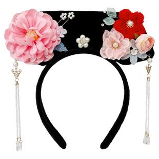 新年国风古风发卡旗头头饰格格发箍头箍宫廷发饰贵妃皇后汉服女