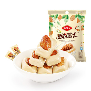 金冠优品杏仁味奶糖果零食巴旦木优果奶酥硬糖休闲办公室年货喜糖