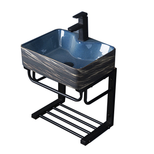 挂墙式洗脸盆不锈钢支架落地式洗手盆小户型卫生间洗漱盆家用面盆