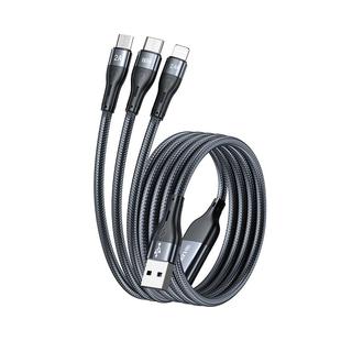 品胜66W数据线三合一超级快充6a充电线器一拖三手机分三头适用苹果华为vivo小米安卓5A车载typec多功能闪充线