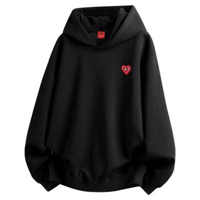 查尔斯桃心纯色卫衣男连帽