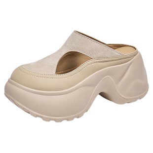 Lee Cooper大头包头半拖鞋2026春季外穿厚底增高凉拖鞋小个子女鞋