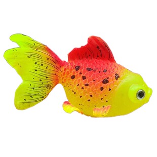 可飘浮仿真鱼夜光鱼缸造景荧光假鱼水母带吸盘goldfish观赏假金鱼