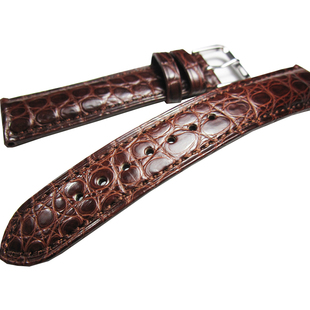 细腻顺滑手感！优质美洲短吻鳄鱼皮18mm20mm21mm22mm真皮表带