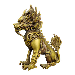 黄铜獬豸摆件瑞兽獬豸独角兽律师法务办公室装饰礼品正义法兽獬豸