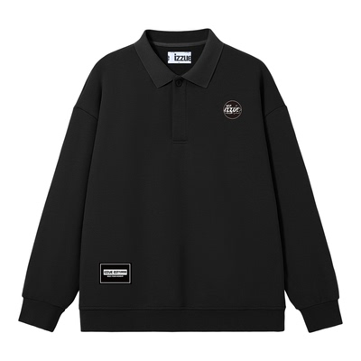 itizzue卫衣男士冬季外套2025新款加绒长袖polo衫官方重磅T恤男4P