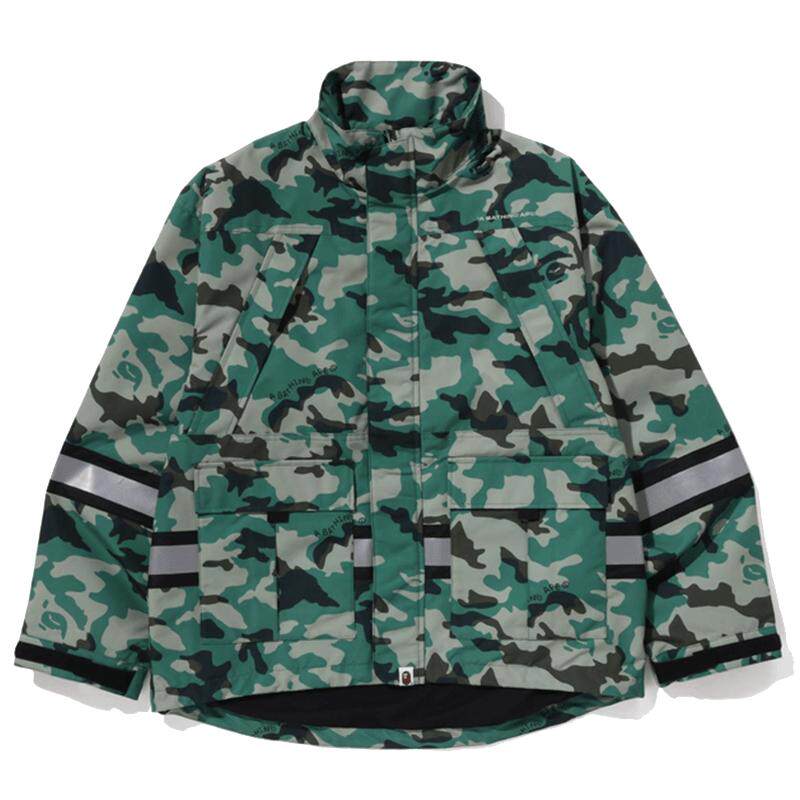 案反光带拉链夹克外套BAPE